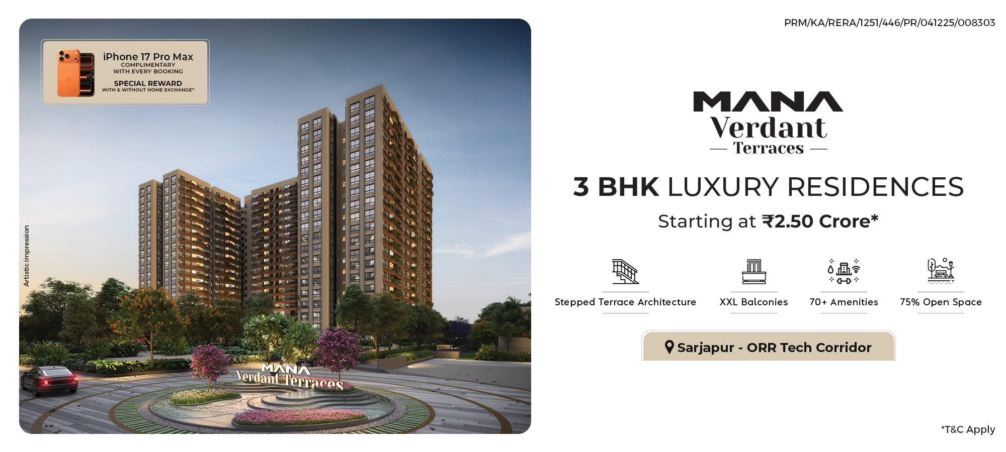 Mana Verdant Terraces – Premium 3 BHK Flats in Sarjapur ORR by Mana Projects