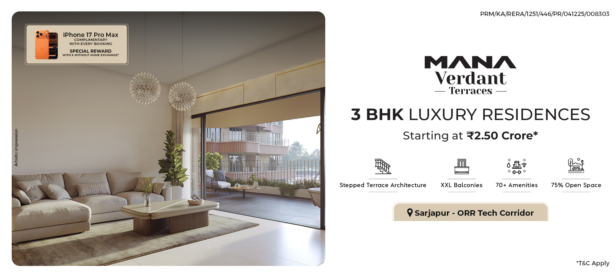 Mana Verdant Terraces – Premium 3 BHK Flats in Sarjapur ORR by Mana Projects