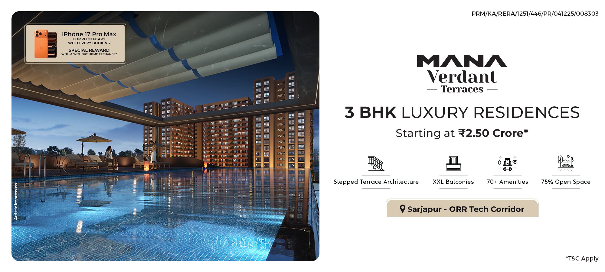 Mana Verdant Terraces – Premium 3 BHK Flats in Sarjapur ORR by Mana Projects